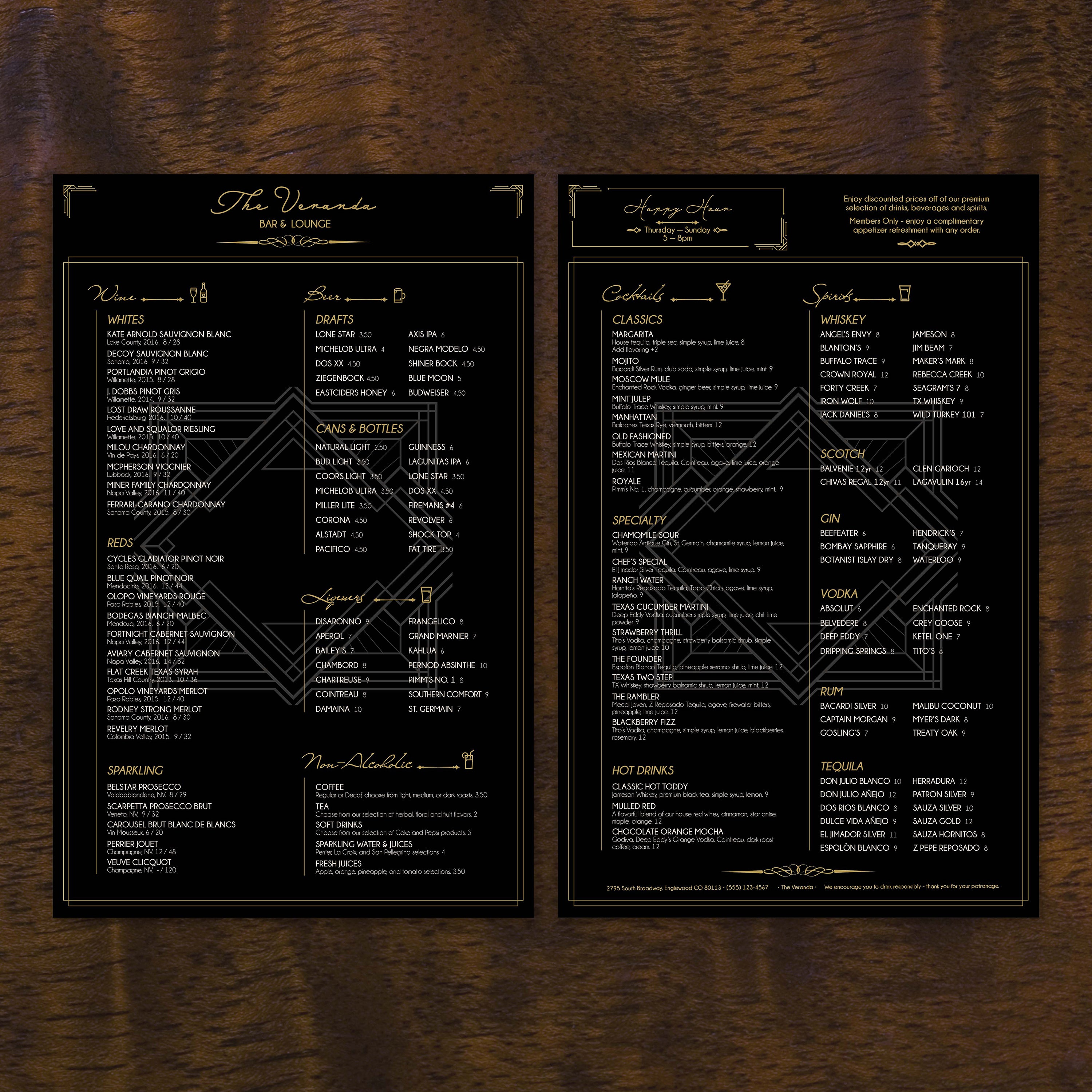 Bar & Lounge Template 11" x 17" - TerraSlate Inc.