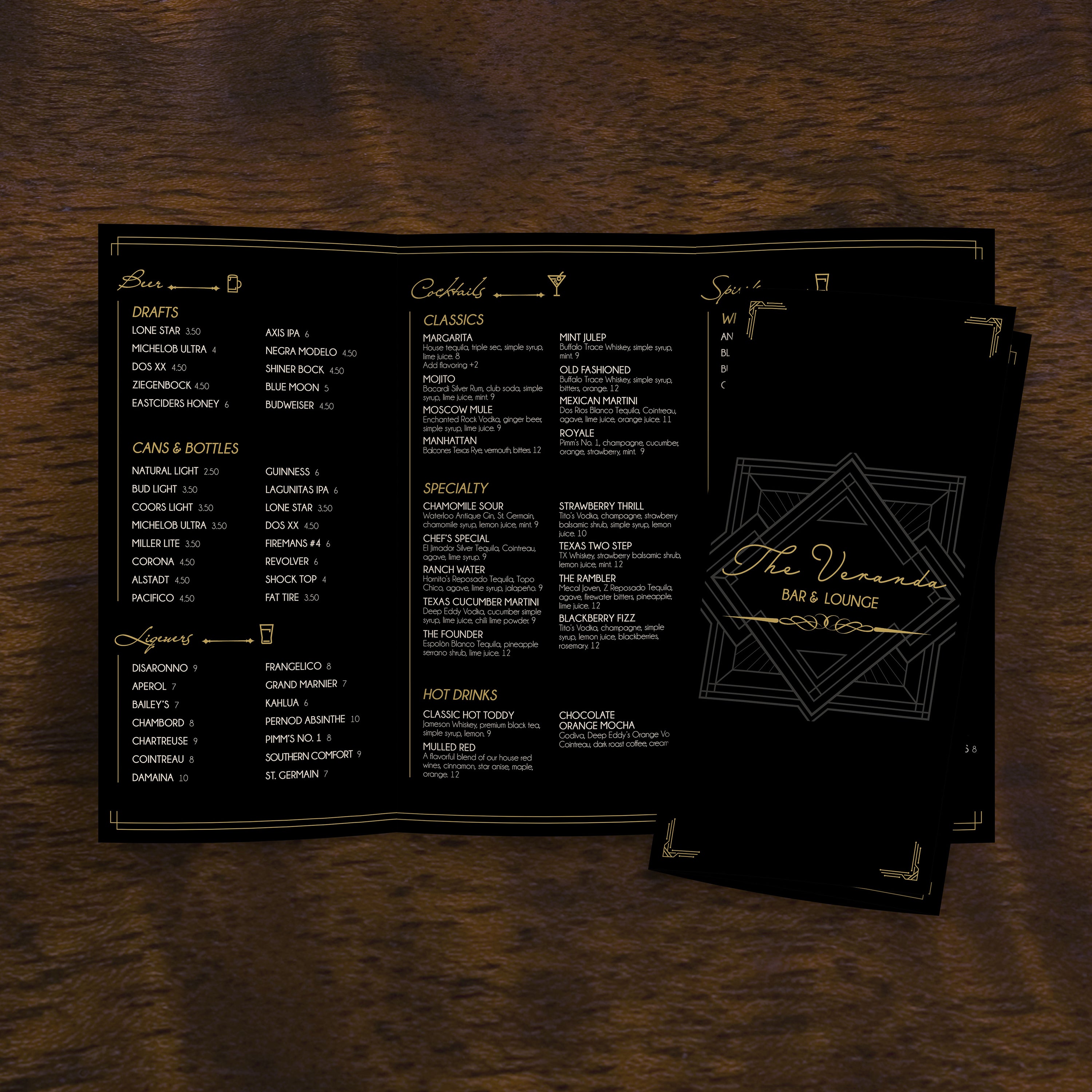 Bar & Lounge Template 12" x 18" Trifold - TerraSlate Inc.
