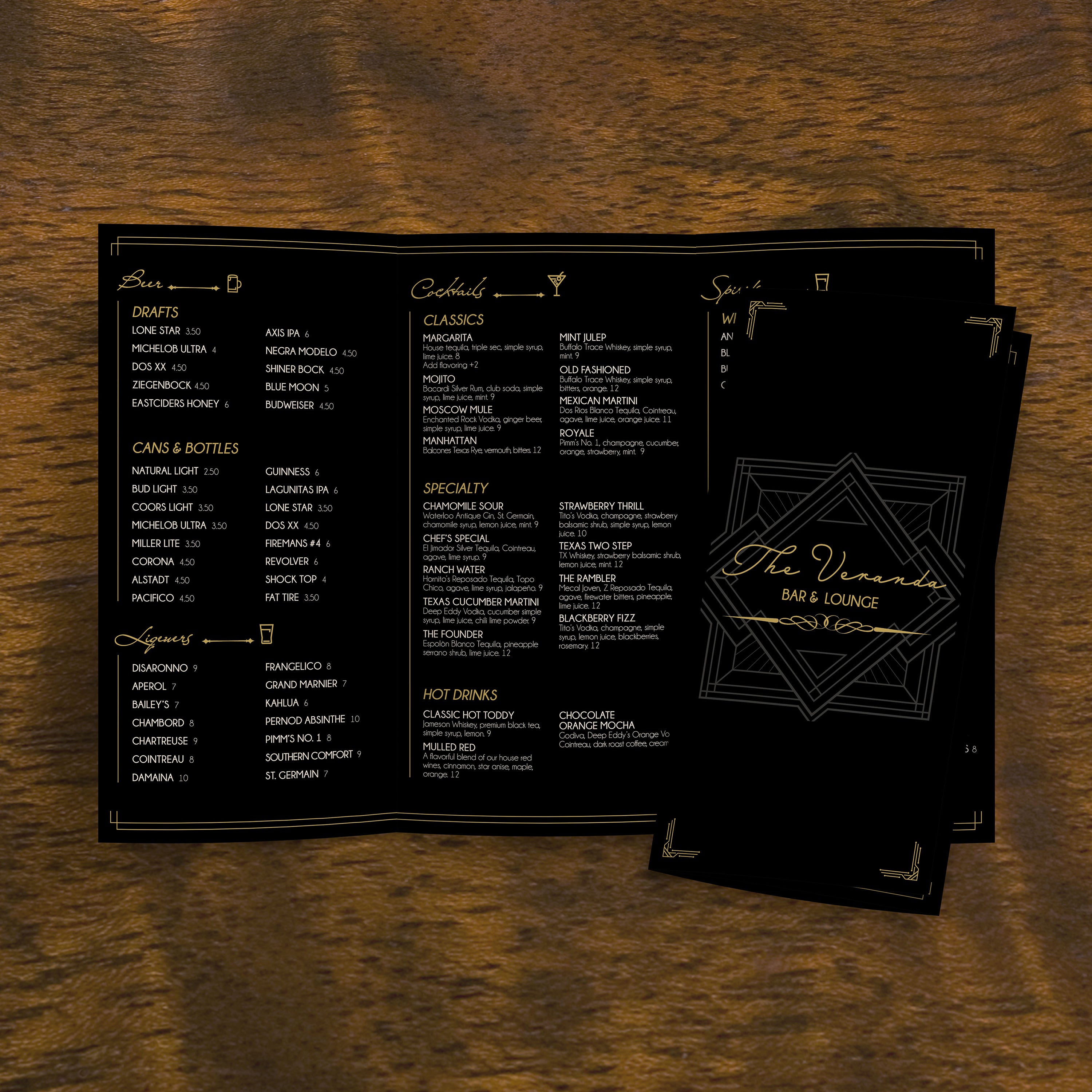 Bar & Lounge Template 12" x 18" Trifold - TerraSlate Inc.