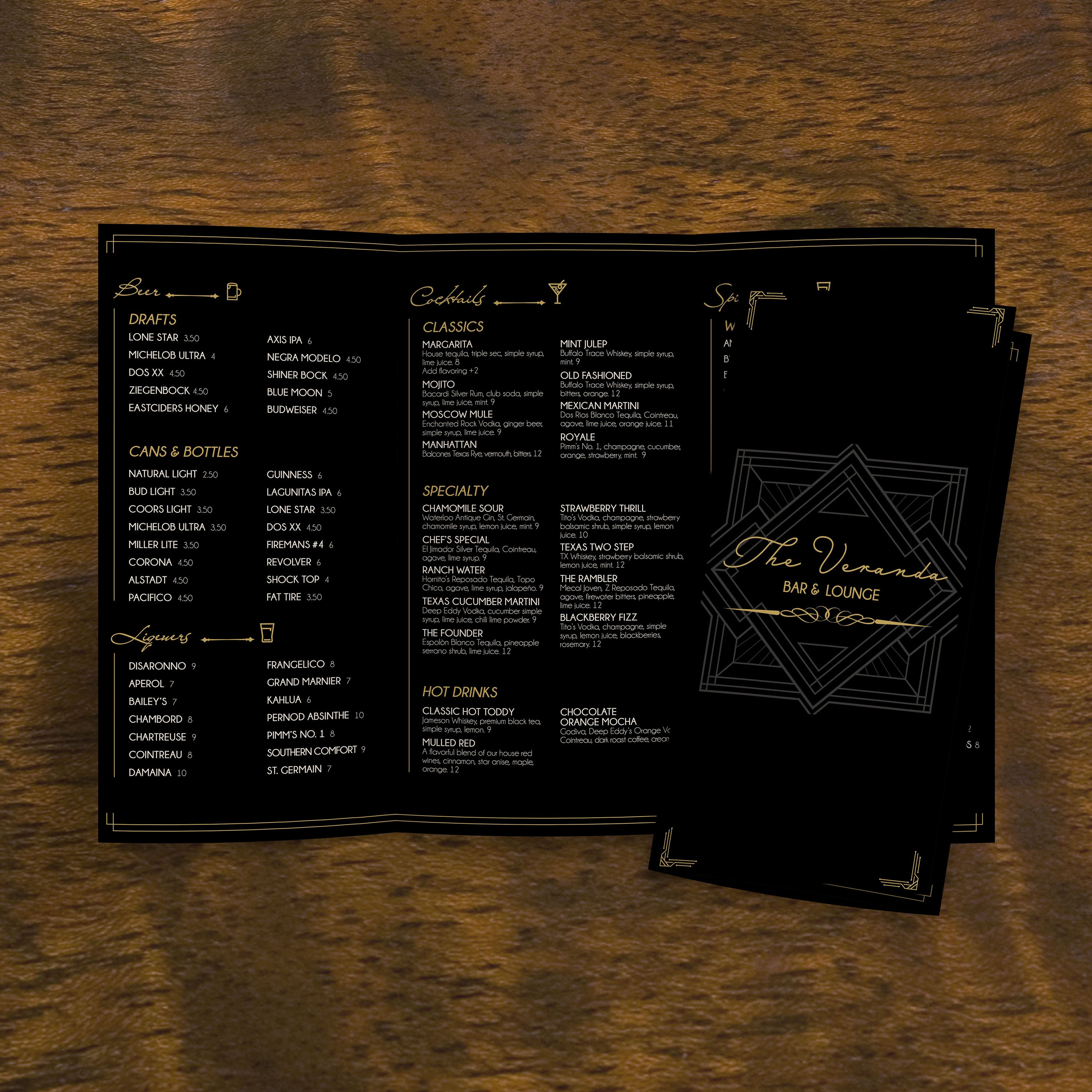Bar & Lounge Template 13" x 19" Trifold - TerraSlate Inc.