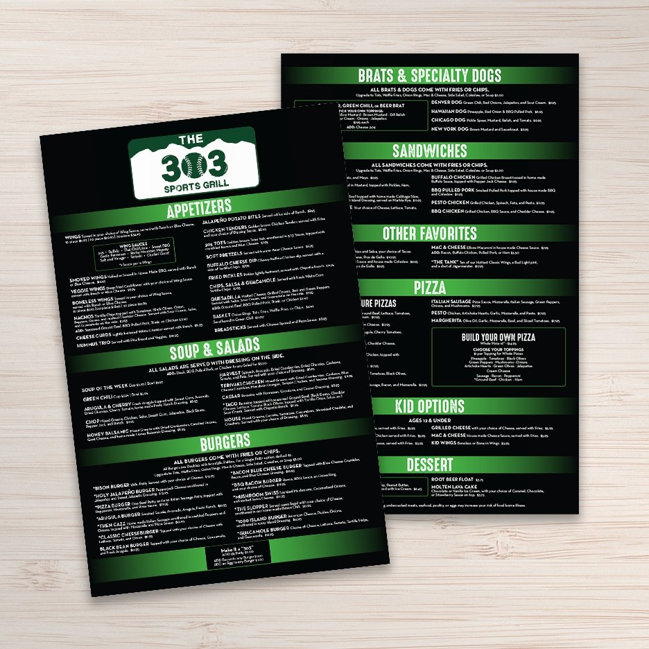 Waterproof Flat Table Menus 11" x 17” - TerraSlate Inc.