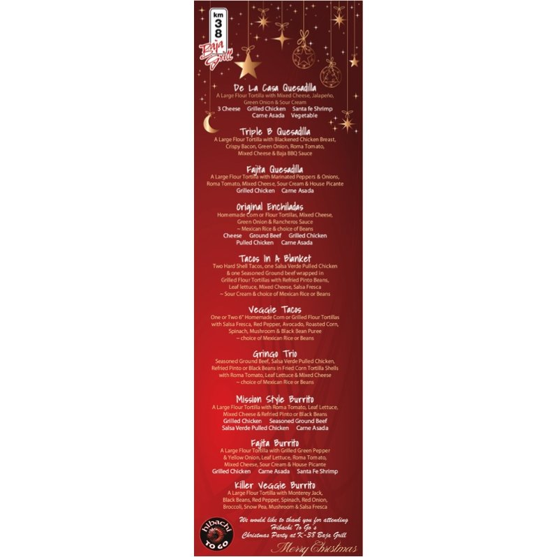 Waterproof Flat Table Menus 4.25" x 14" - TerraSlate Inc.