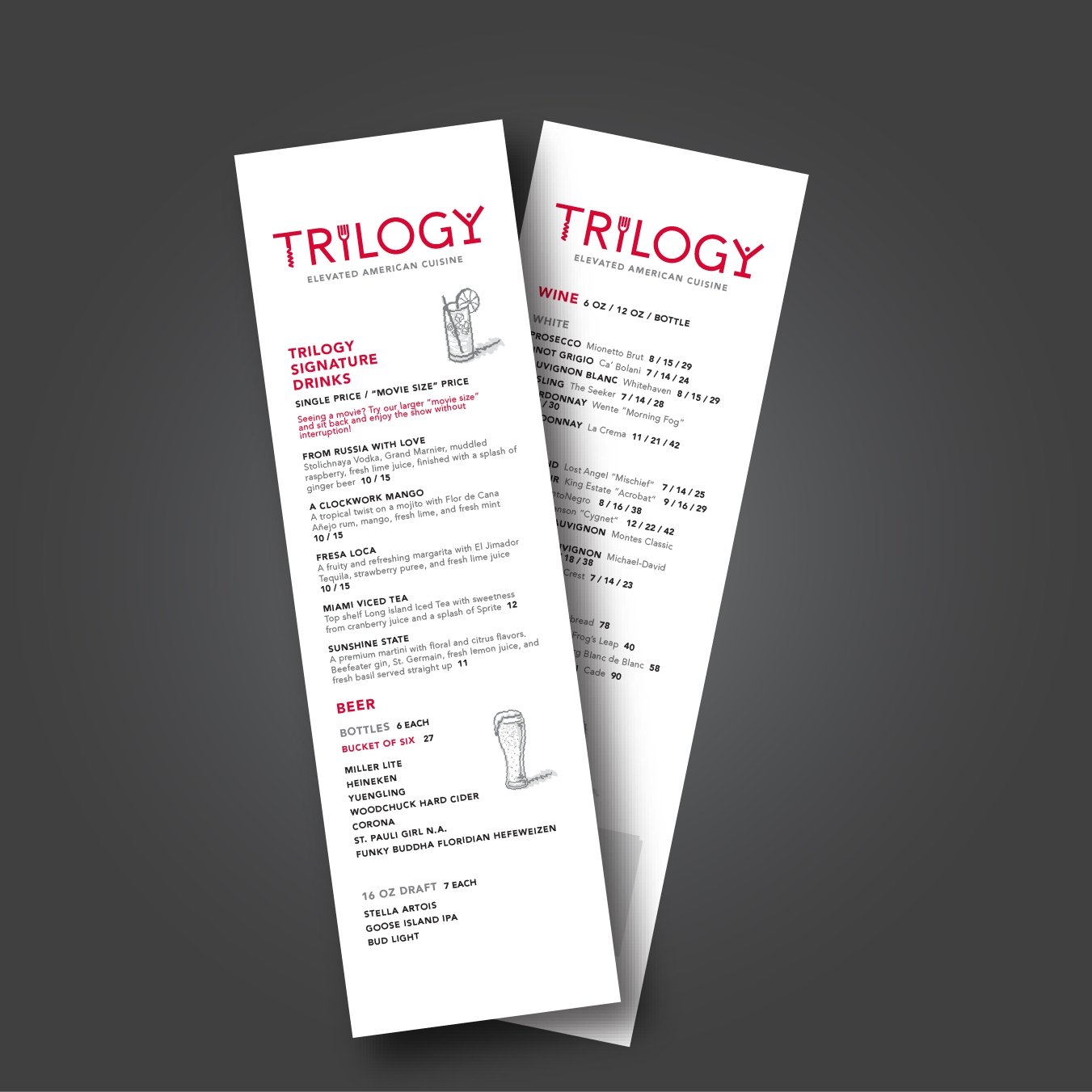 Waterproof Flat Table Menus 4.25" x 14" - TerraSlate Inc.