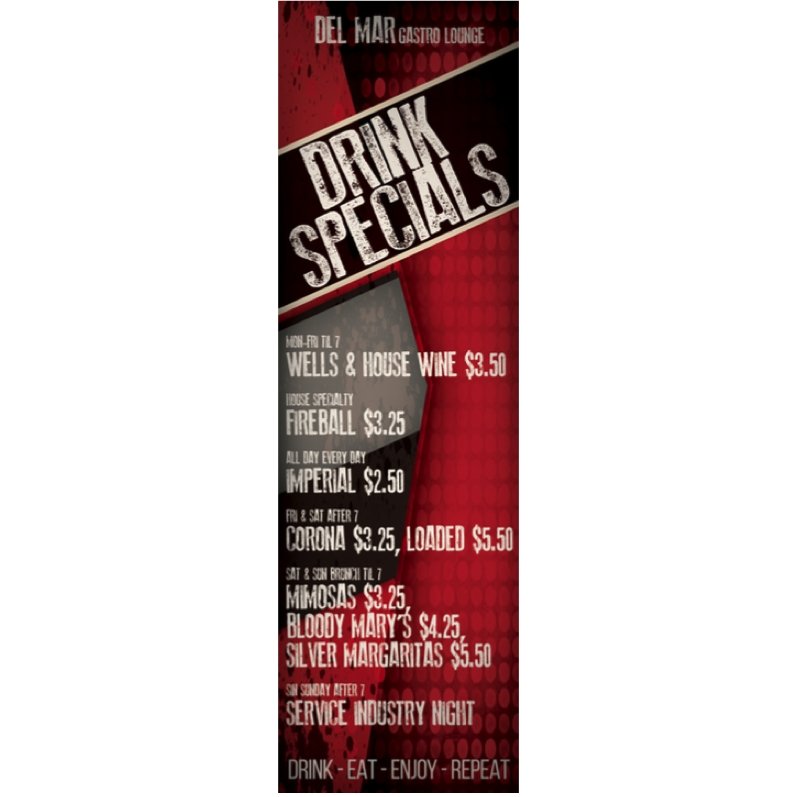 Waterproof Flat Table Menus 4.25" x 14" - TerraSlate Inc.