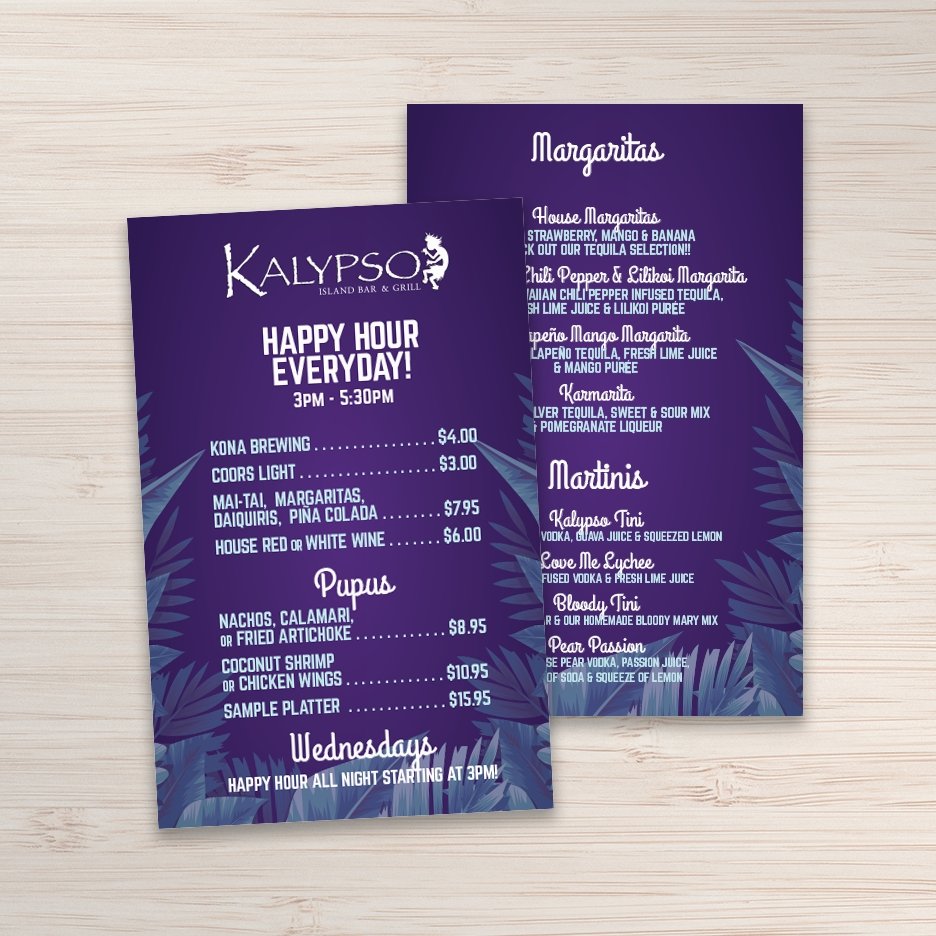 Waterproof Flat Table Menus 5" x 7" - TerraSlate Inc.