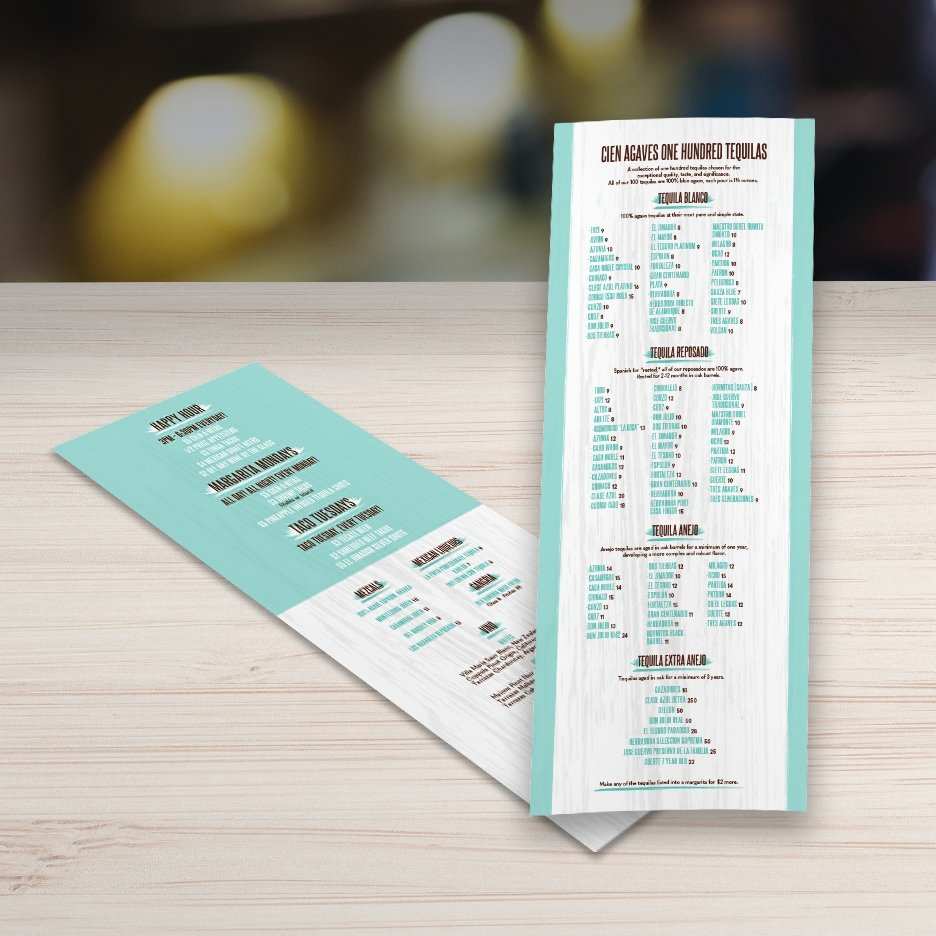 Waterproof Flat Table Menus 6" x 15" - TerraSlate Inc.