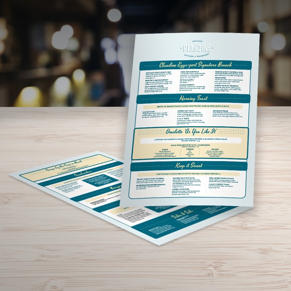 Waterproof Flat Table Menus Size A4 - TerraSlate Inc.