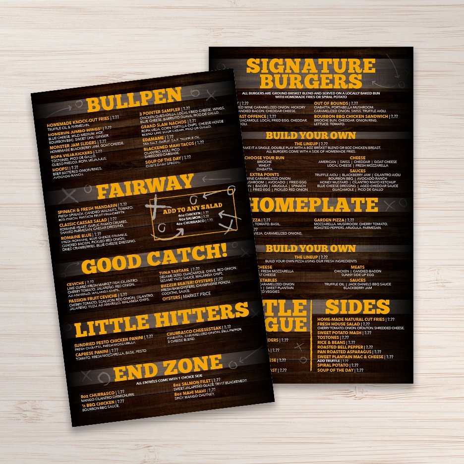 Waterproof Flat Table Menus 8.5" x 14” - TerraSlate Inc.