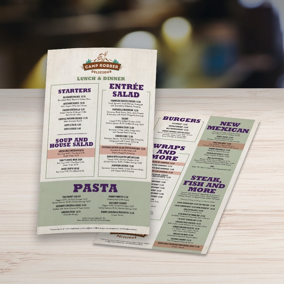 Waterproof Flat Table Menus 8.5" x 14” - TerraSlate Inc.