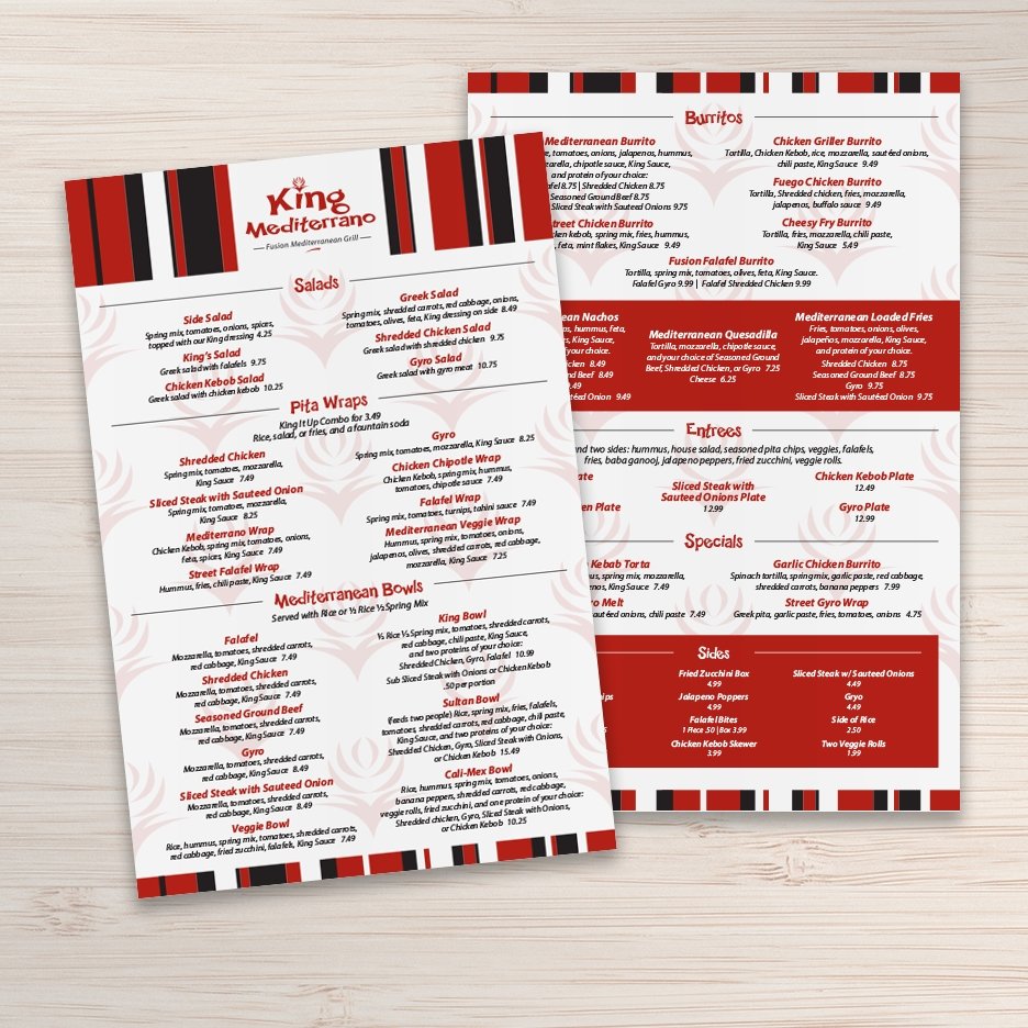 Waterproof Flat Table Menus 12" x 18" - TerraSlate Inc.