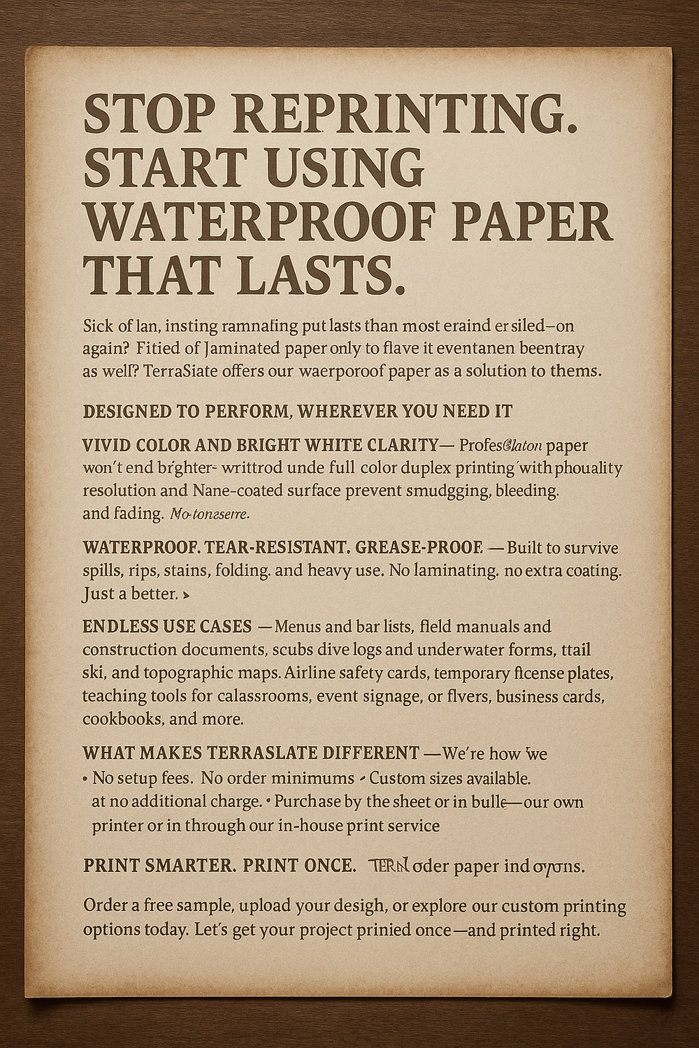 Waterproof Paper: Why Choose TerraSlate