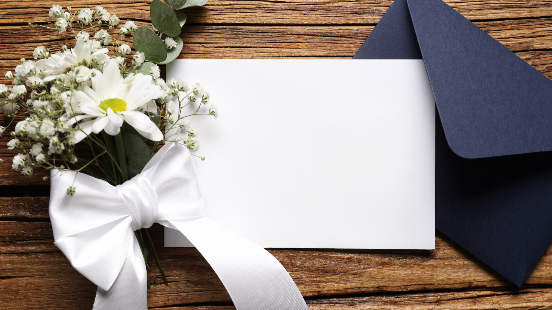 Blank waterproof paper with envelope to be used on outdoor wedding program
