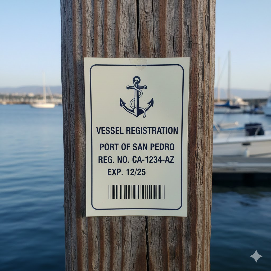 Boat Railing Label Boat Registration Labels for Marine Environments