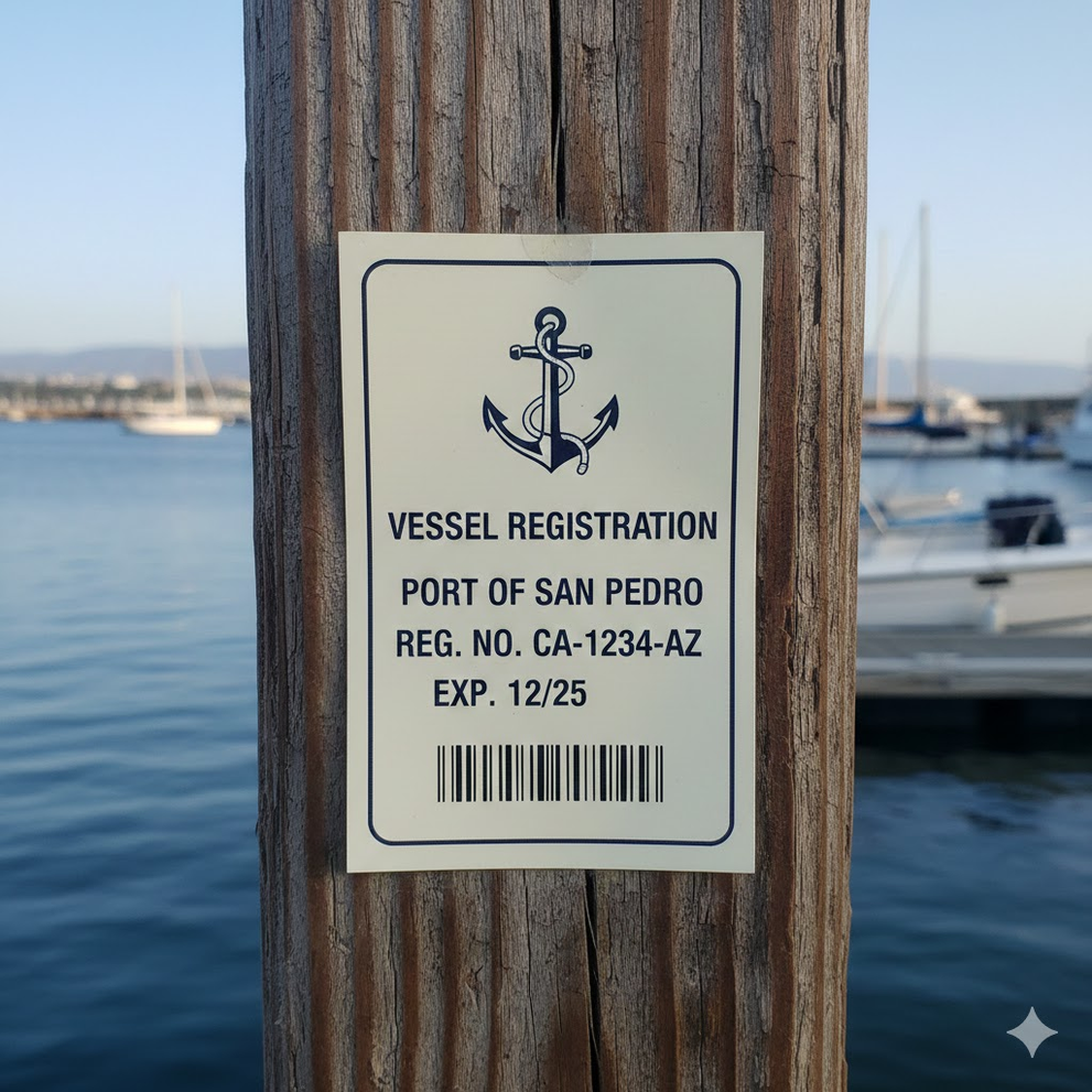 Boat Registration Labels for Marine Environments