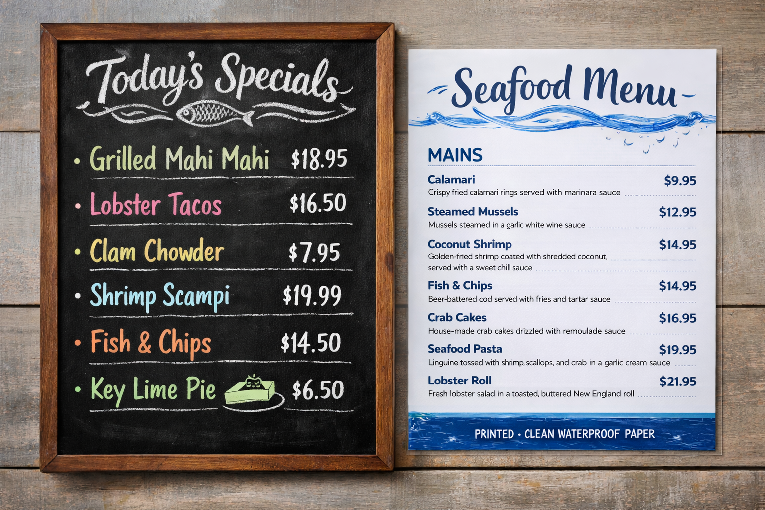Chalkboard Menus vs Printed Menus