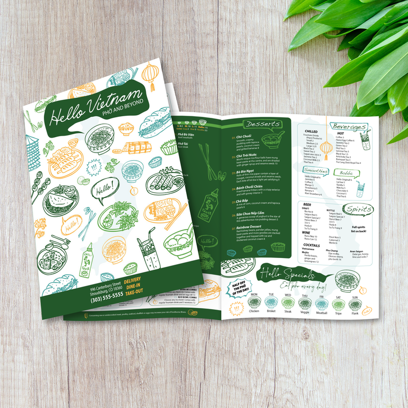 Vietnamese Food Menu Templates