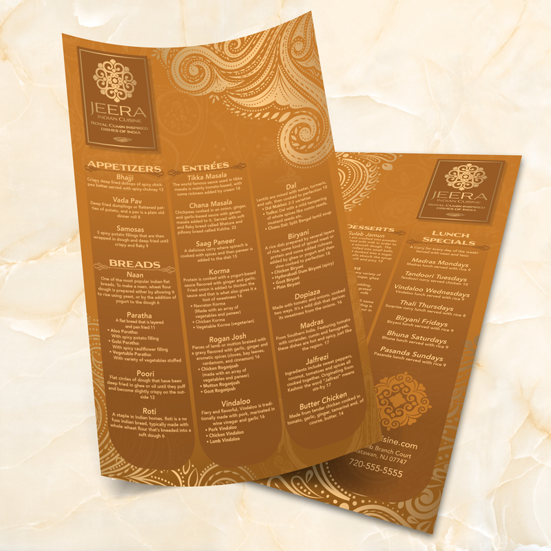 Indian Food Menu Templates