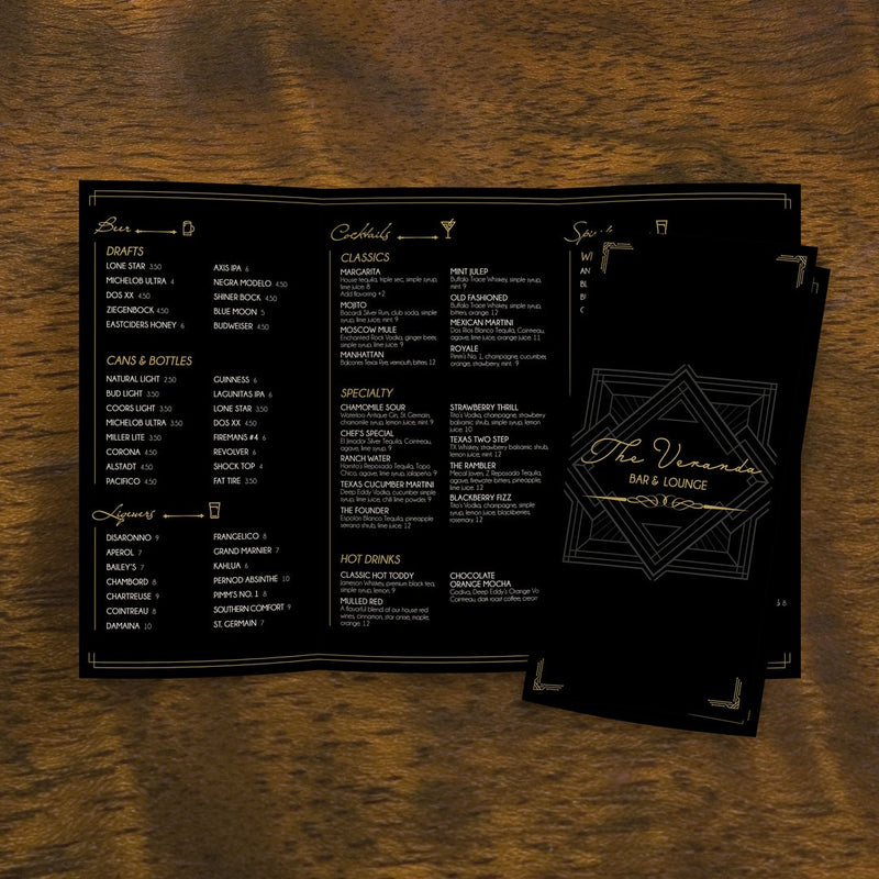 Bar & Lounge Menu Templates