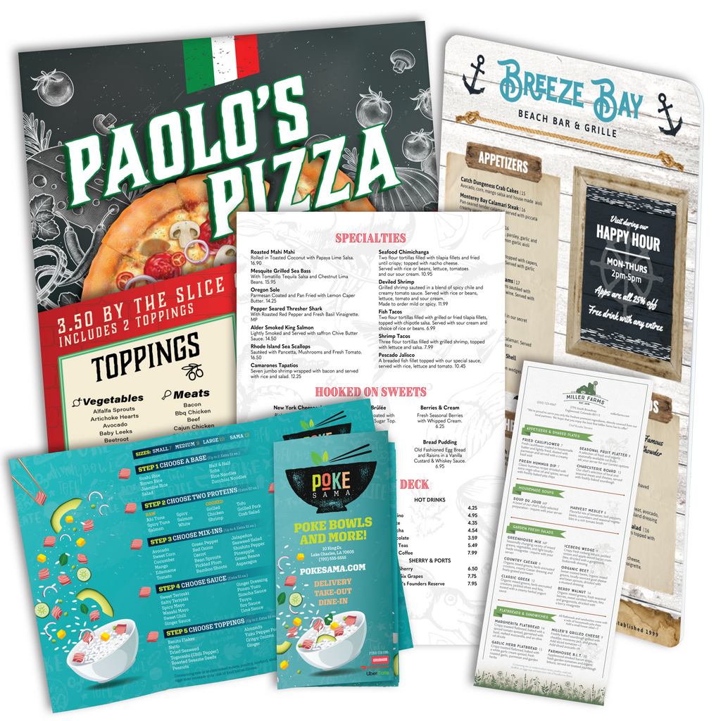 Graphic Design Sample Pack: Waterproof Menus | TerraSlate