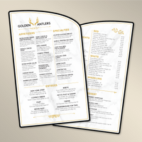 Golden Antlers Die-Cut Menu Template
