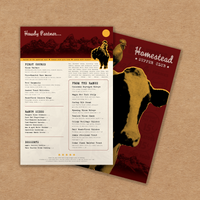 Upscale Western Steakhouse Menu Template - 12" x 18"