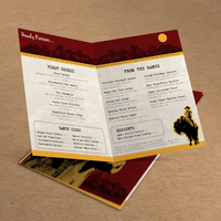 Upscale Western Steakhouse Menu Template - 13" x 19" Bi-Fold