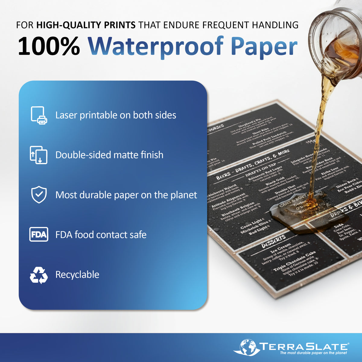 Waterproof Pattern Paper TerraSlate Waterproof Laser Printing Paper