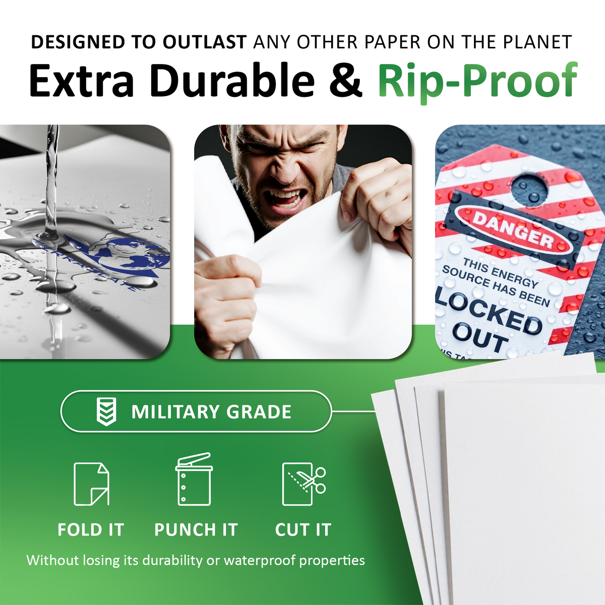 Papel de copia impermeable de 10 mil A4 210 x 297 mm 
