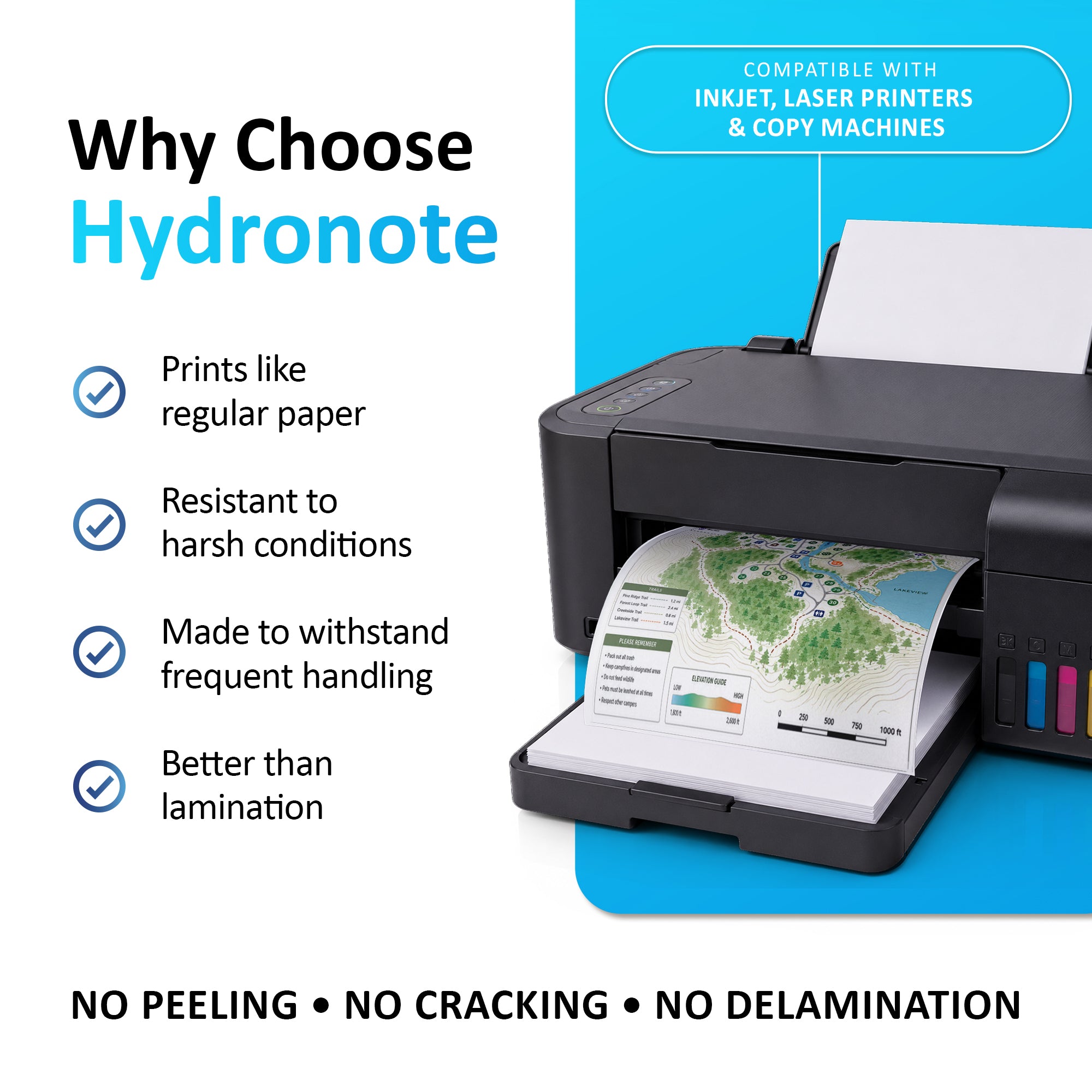 Muestras de papel impermeable Hydronote