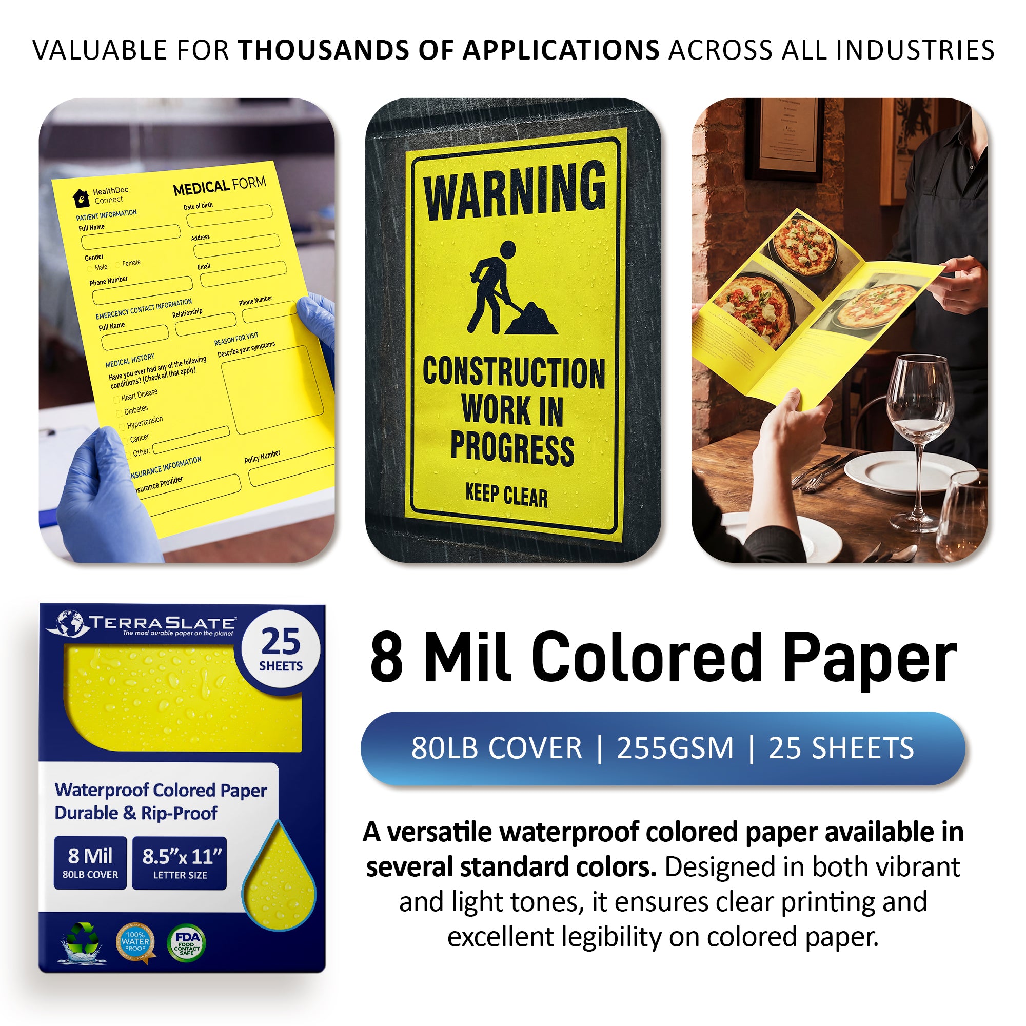 Waterproof Colored Paper!