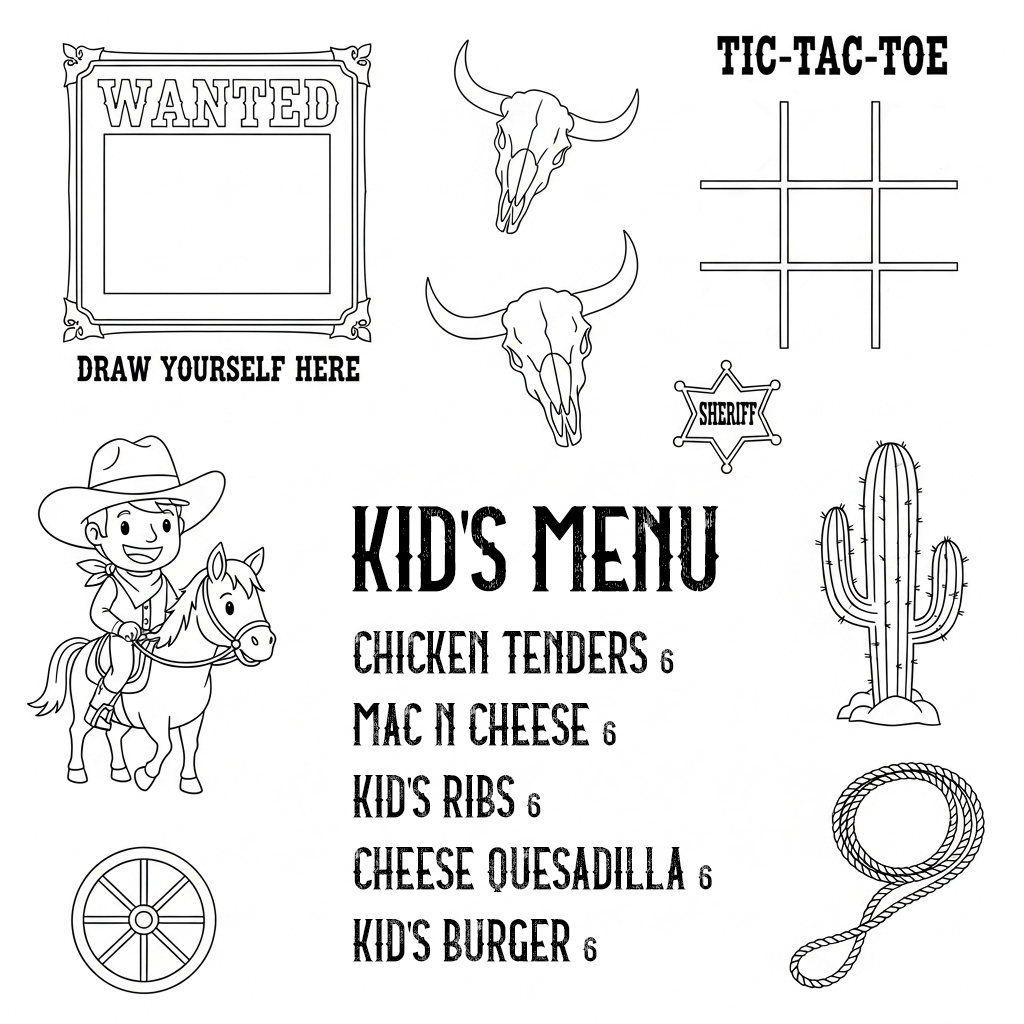 Western Kids Menu Template