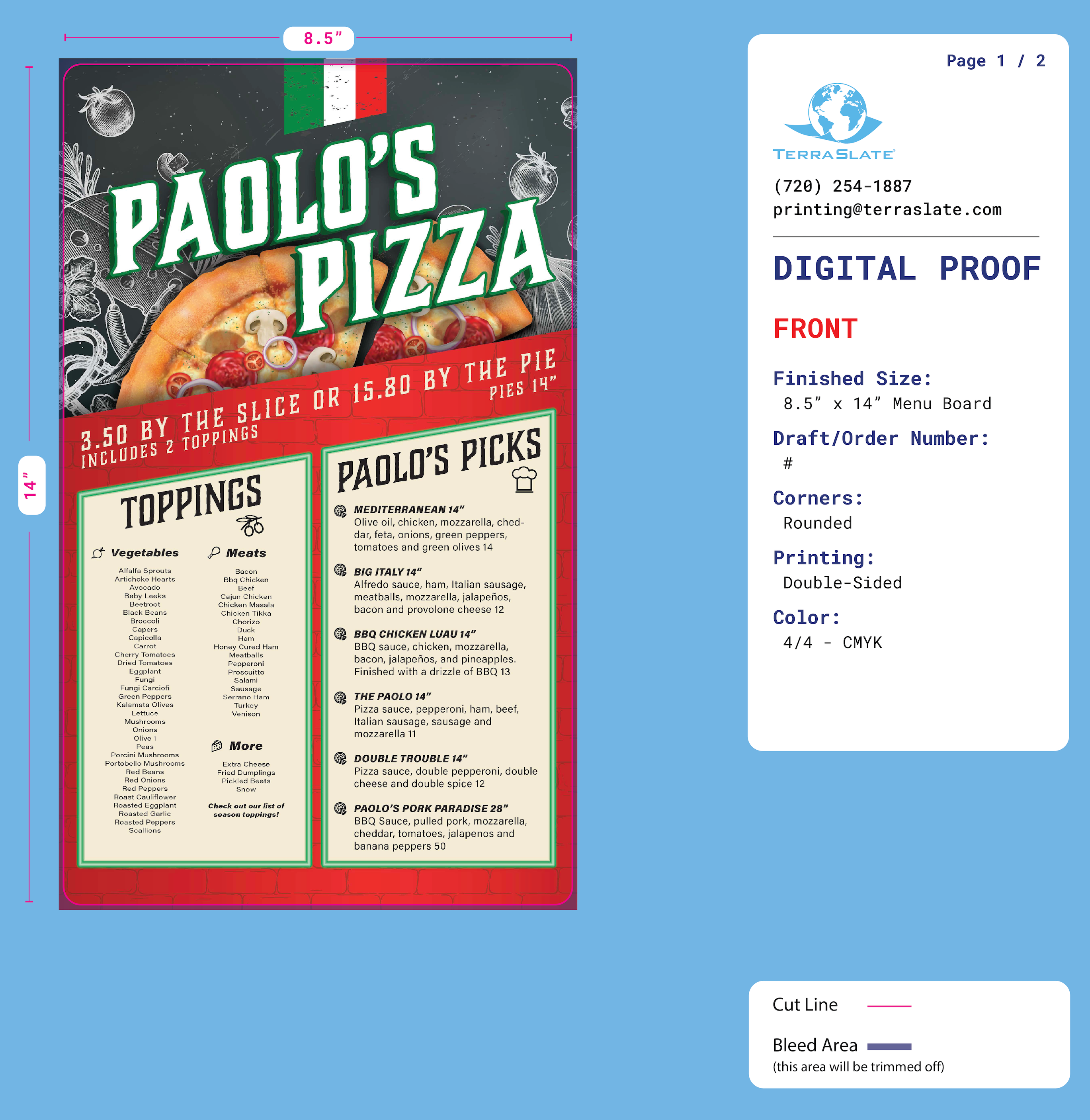 Digital Proof, Photo Proof, and Physical Proof by Mail - Free Overnight Shipping Included