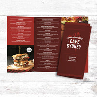Modern Cafe Menu Template 13" x 19" Tri-Fold