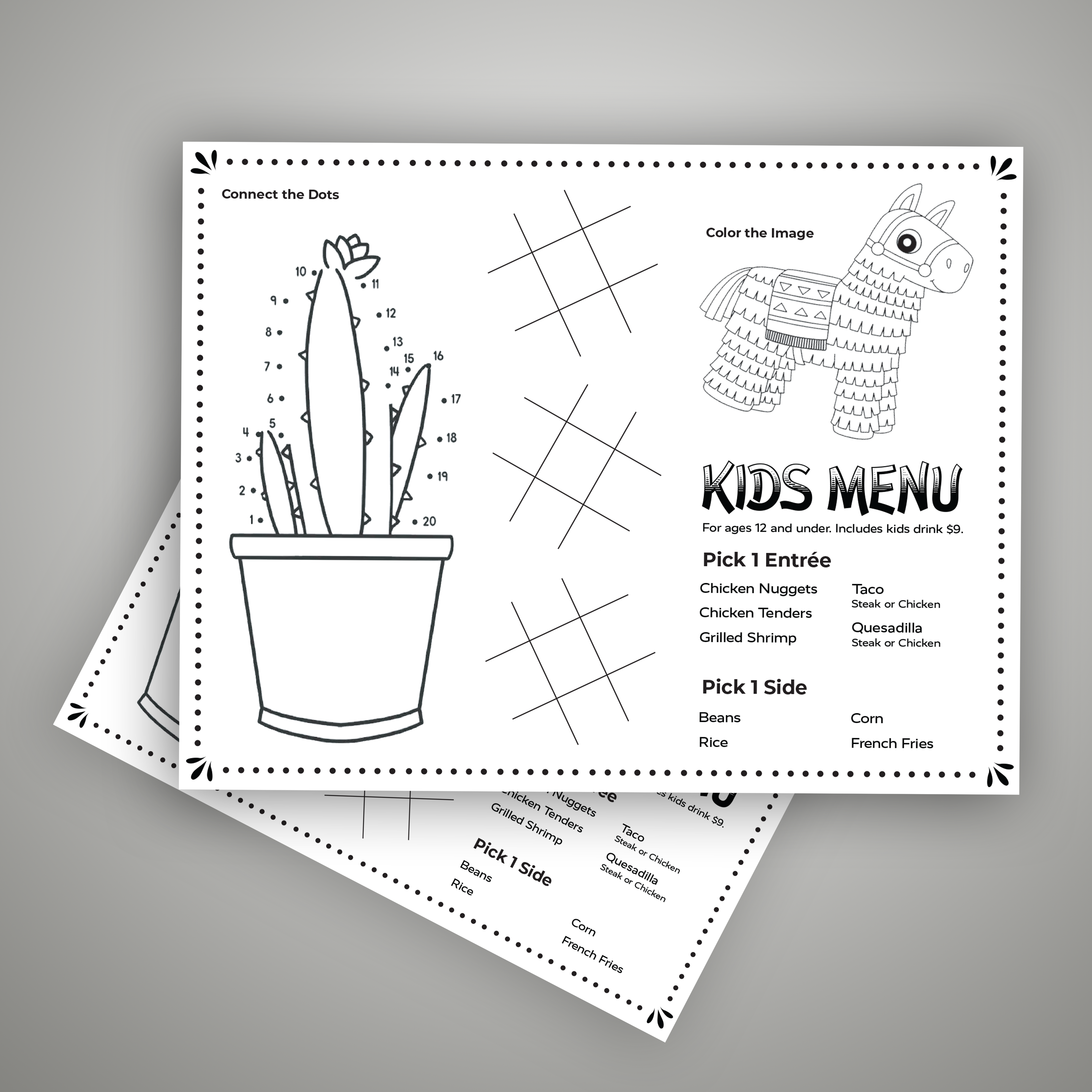 Mexican Kids Menu Template
