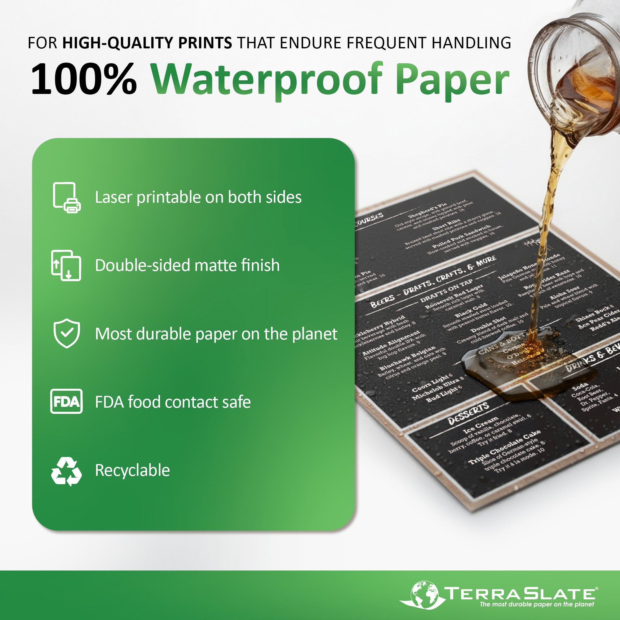 10 Mil Waterproof Copy Paper 8.5" x 11" Letter Size