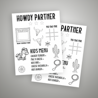 Western Kids Menu Template
