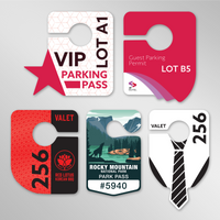 Etiqueta de permiso de pase de estacionamiento para plantillas de menú troqueladas en espejo