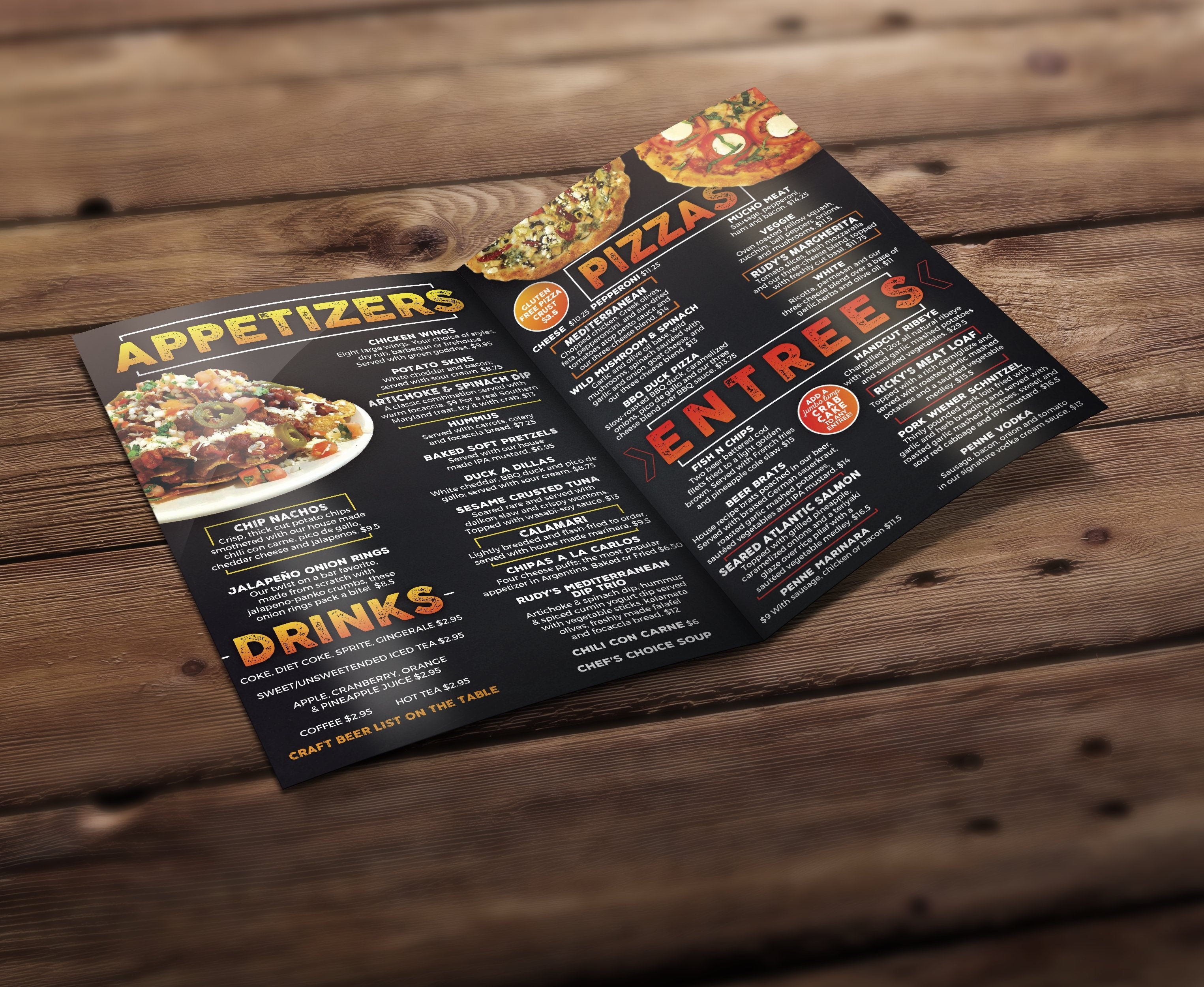 Pack d'échantillons de menus imperméables