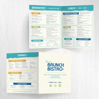Modern Bistro Menu Template 11" x 17" Bi-Fold