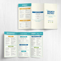 Modern Bistro Menu Template 11" x 17" Tri-Fold
