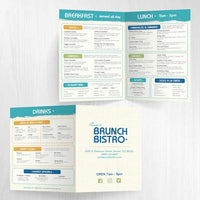Modern Bistro Menu Template 12" x 18" Bi-Fold