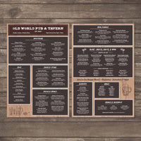 Old World Pub Menu Template 12" x 18"