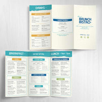 Modern Bistro Menu Template 12" x 18" Tri-Fold