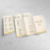Italian Garden Menu Template 12" x 18" Tri-Fold