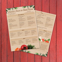 Farm to Table Pizza Menu Template 12" x 18"