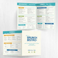 Modern Bistro Menu Template 13" x 19" Bi-Fold