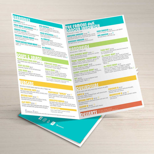 13" x 19" Bi-Fold Waterproof Menus - TerraSlate Inc.