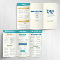 Modern Bistro Menu Template 13" x 19" Tri-Fold