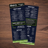 Sports Bar Template 4.25" x 11"