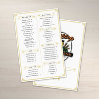 Waterproof Flat Table Menus 5.5" x 8.5"